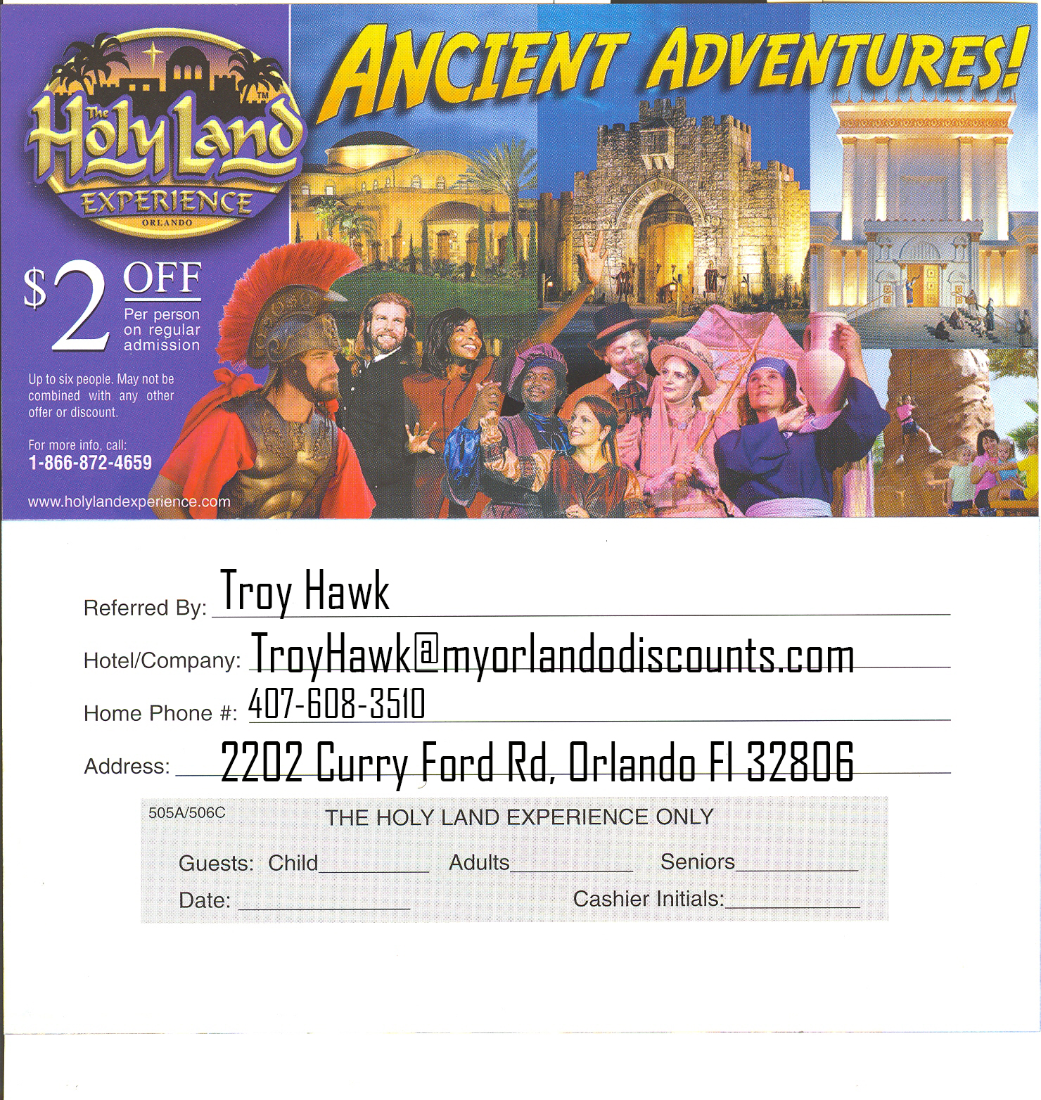 Coupon For Holyland in Orlando