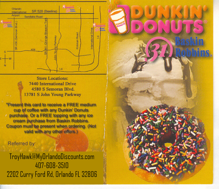 Coupon For Dunkin Donuts in Orlando