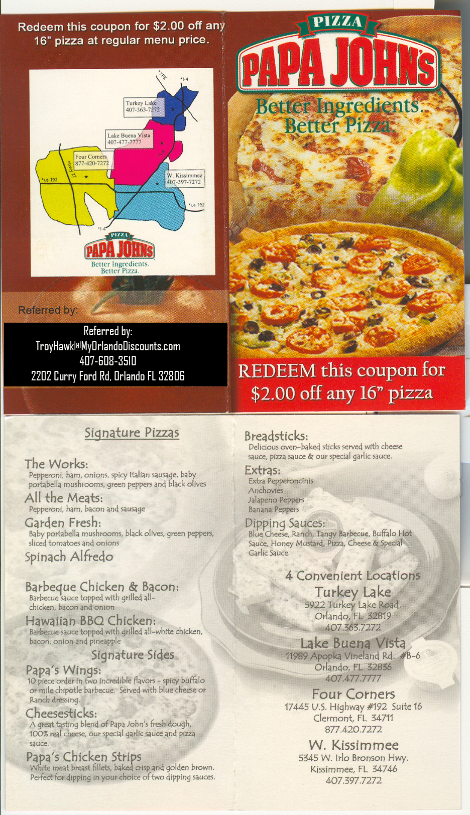 Coupon For Papa Johns in Orlando