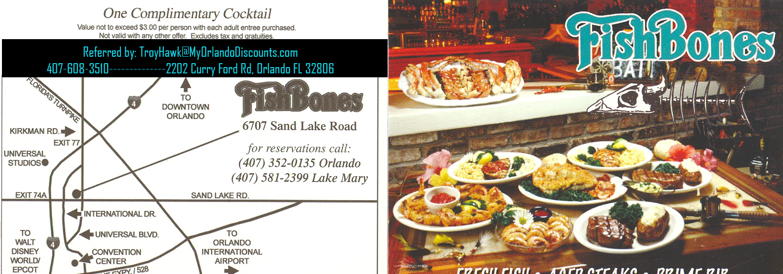 Coupon For Fish Bones in Orlando