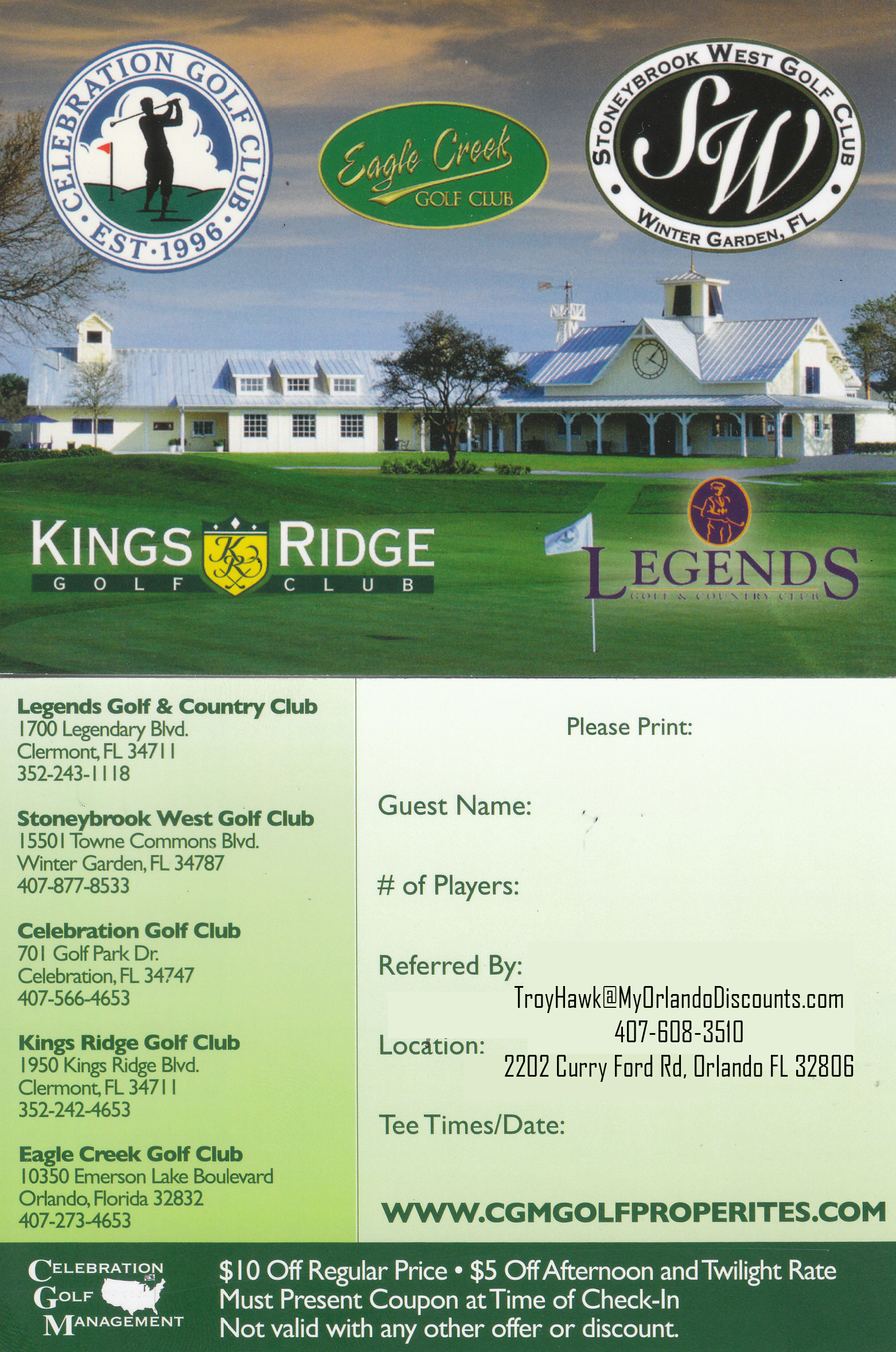 Coupon For King's Ridge Golf in Orlando