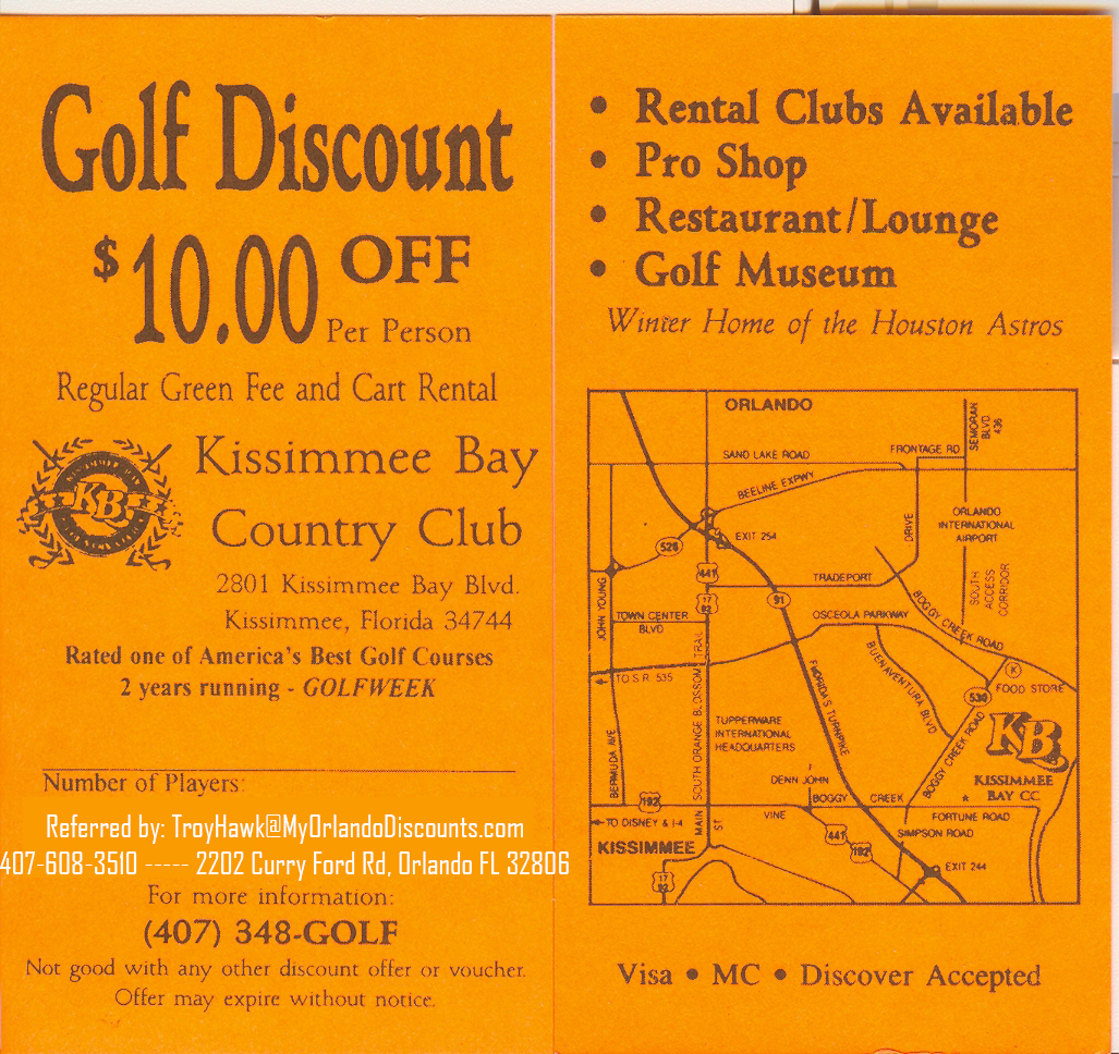 Coupon For Kissimmee Bay Country Club in Orlando