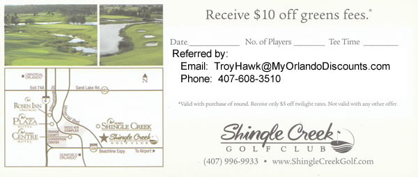 Coupon For Shinge Creek Golf in Orlando