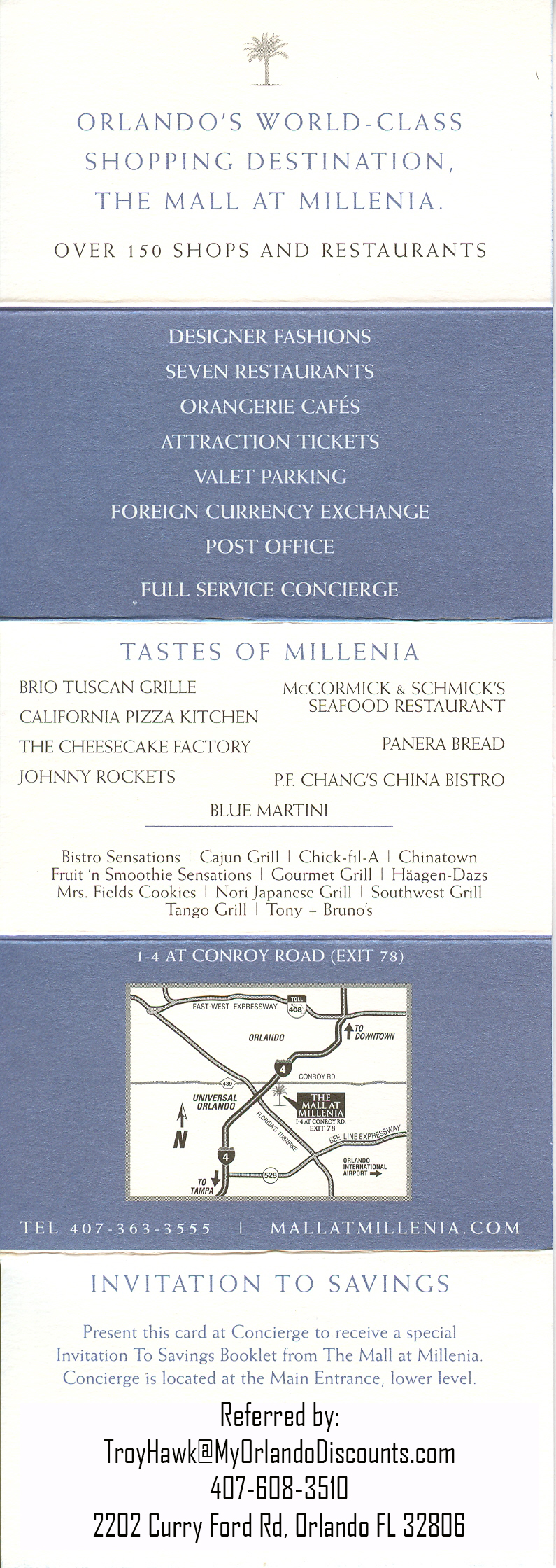 Coupon For The Mall At Millenia in Orlando