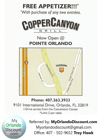 Coupon For Copper Canyon in Orlando