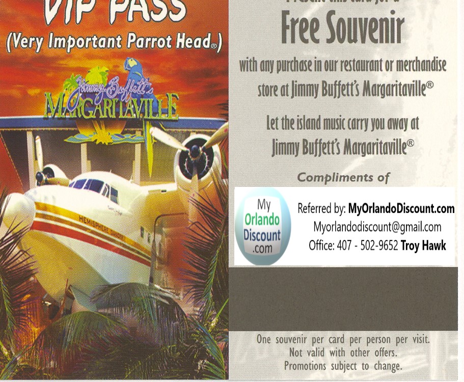 Coupon For Margaritaville in Orlando